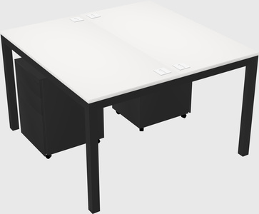 Shared rectangular desk