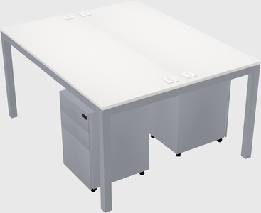 Shared rectangular desk