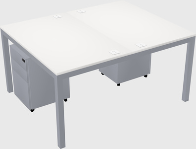 Shared rectangular desk