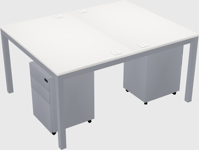 Shared rectangular desk