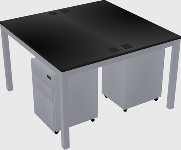 Shared rectangular desk