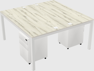 Shared rectangular desk