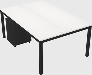 Shared rectangular desk