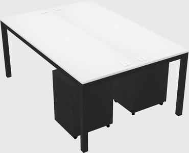 Shared rectangular desk