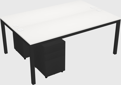 Shared rectangular desk