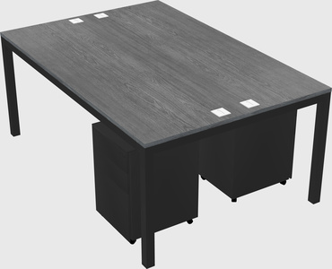 Shared rectangular desk