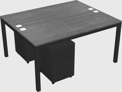 Shared rectangular desk