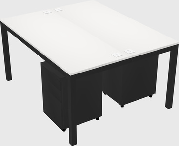 Shared rectangular desk