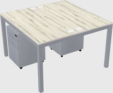 Shared rectangular desk