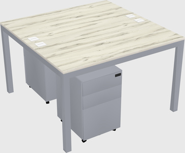 Shared rectangular desk