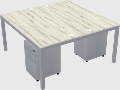 Shared rectangular desk