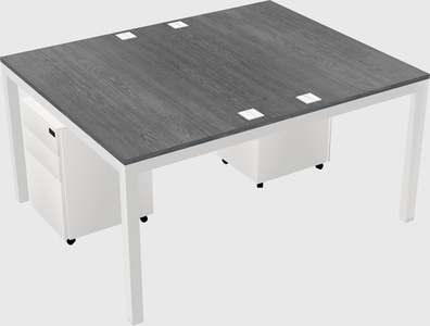 Shared rectangular desk