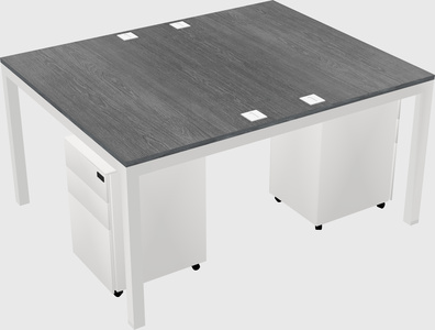Shared rectangular desk