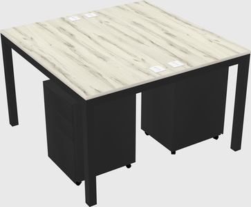 Shared rectangular desk