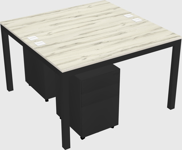 Shared rectangular desk