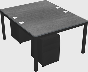 Shared rectangular desk