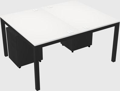 Shared rectangular desk