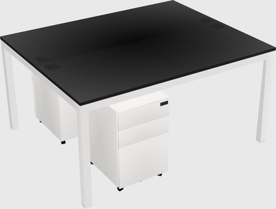 Shared rectangular desk