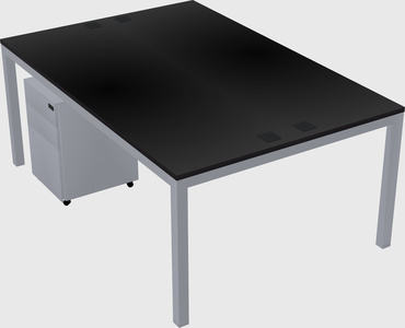 Shared rectangular desk