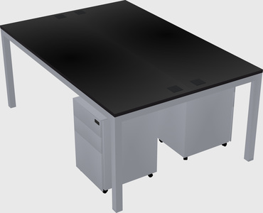 Shared rectangular desk