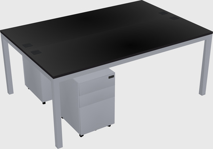 Shared rectangular desk