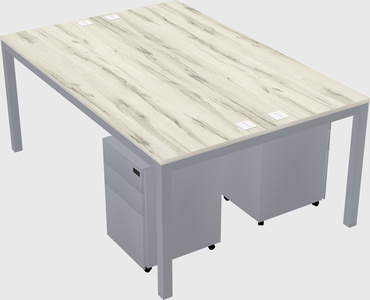 Shared rectangular desk