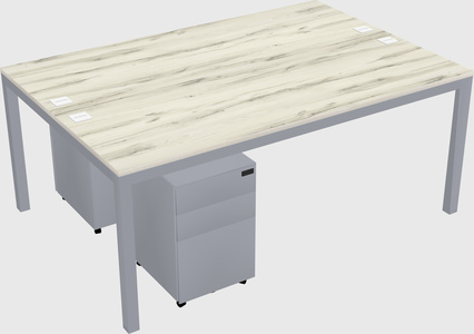 Shared rectangular desk