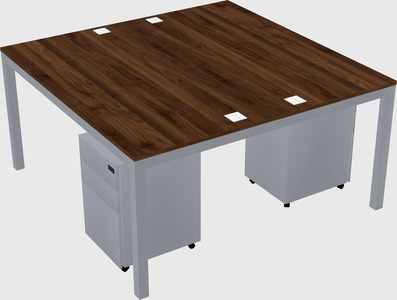 Shared rectangular desk