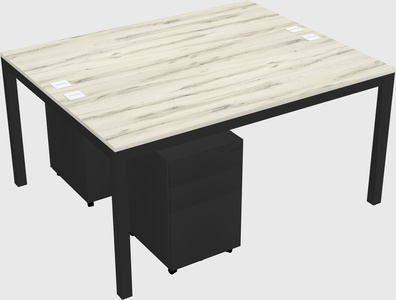 Shared rectangular desk