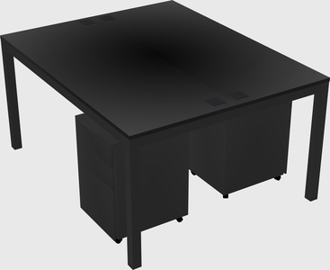 Shared rectangular desk
