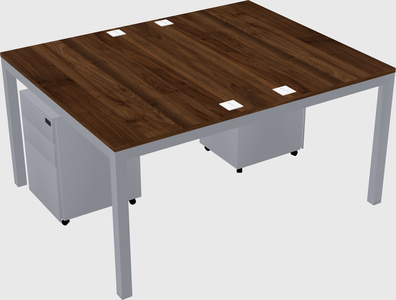 Shared rectangular desk
