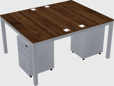 Shared rectangular desk