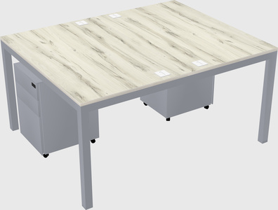 Shared rectangular desk