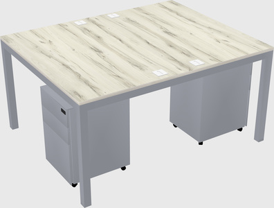 Shared rectangular desk