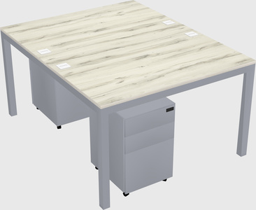 Shared rectangular desk