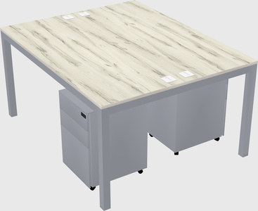 Shared rectangular desk