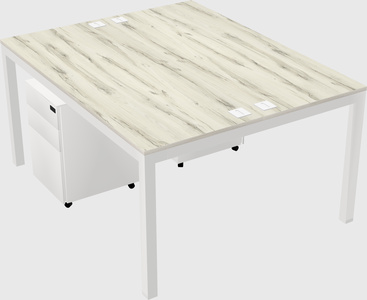 Shared rectangular desk