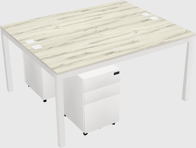Shared rectangular desk