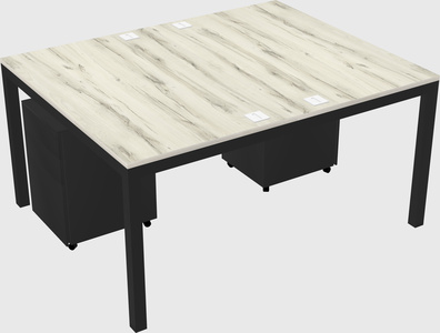 Shared rectangular desk
