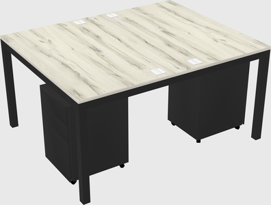 Shared rectangular desk