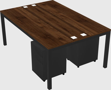 Shared rectangular desk