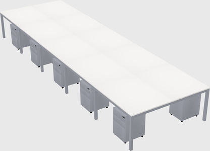 Shared rectangular desk