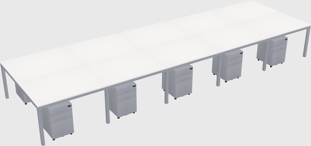 Shared rectangular desk