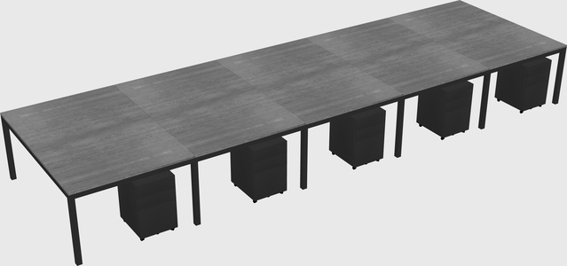 Shared rectangular desk