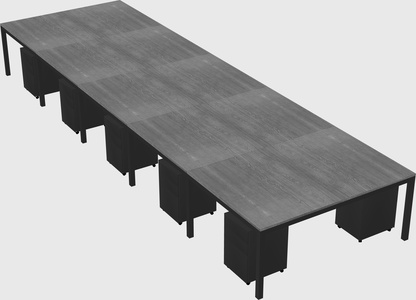 Shared rectangular desk