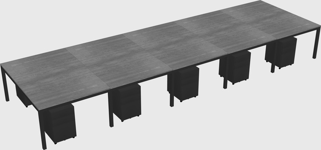 Shared rectangular desk