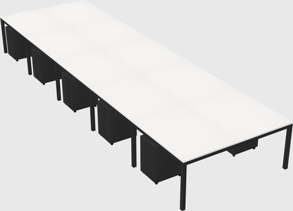 Shared rectangular desk