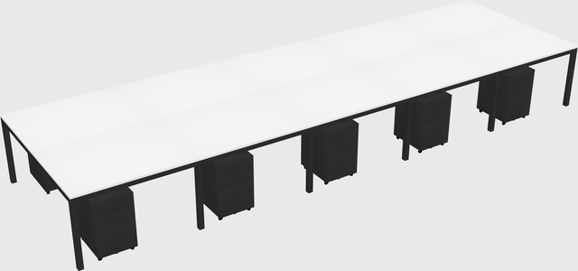 Shared rectangular desk