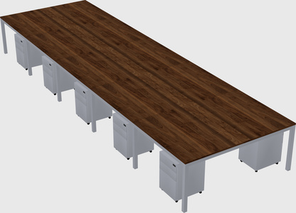 Shared rectangular desk