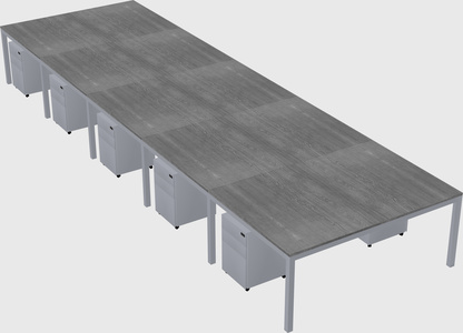 Shared rectangular desk